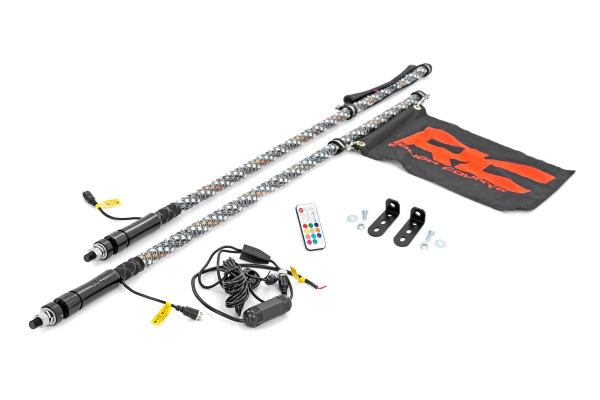 LED Whip Light Kit | Bed Mount | Polaris Ranger RZR 170/RZR 170