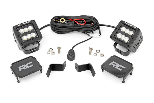 LED Light Kit | Ditch Mount | 2" Black Pair | Flood | Ford F-150 (15-24)/F-150 Lightning (22-24)