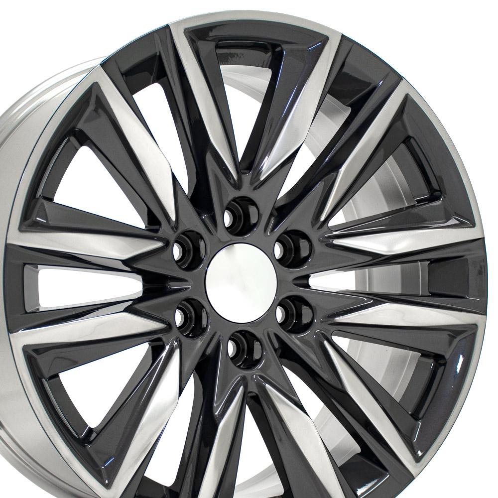20" Replica CA91 fits Cadillac Escalade 20x9 Gunmetal with Polished Face