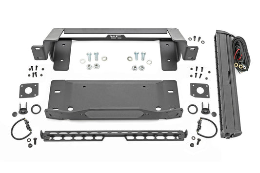 High Winch Mount | All Models | 20 Inch Black Single Row LED | DRL | Ford Bronco (21-24)